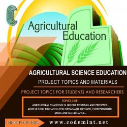 AGRICULTURAL SCIENCE EDUCATION Research Topics