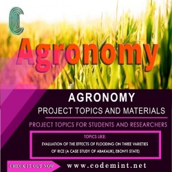 AGRONOMY Research Topics