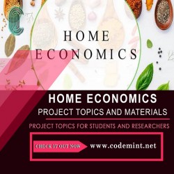 HOME ECONOMICS Research Topics