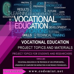VOCATIONAL EDUCATION Research Topics