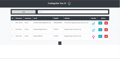 Simple CRUD with Codeigniter and Vue.JS - CodeMint Mint for Sale