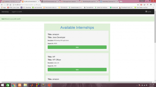 Internship Portal using PHP and Bootstrap - CodeMint Mint for Sale