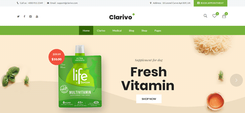 MULTIPURPOSE FULL-RESPONSIVE PHARMACY WEBSITE WITH ONLINE STORE AND APPOINTMENT BOOKING - CodeMint Mint for Sale
