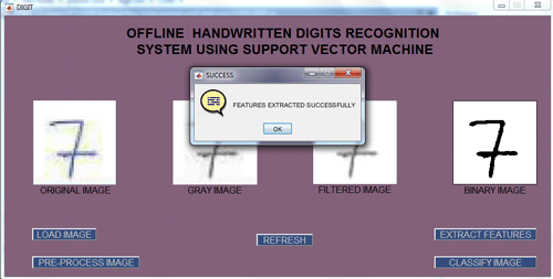 OFFLINE HAND WRITTEN DIGITS RECOGNITION USING SUPPORT VECTOR MACHINE